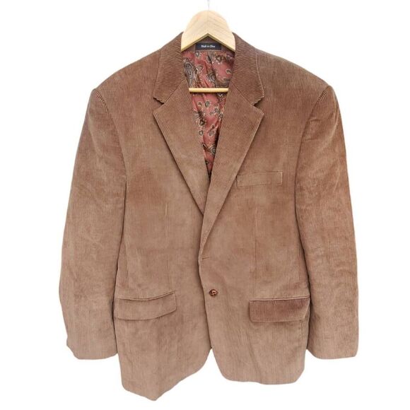 Ralph Lauren Other - Lauren Ralph Lauren 100% Cotton Brown Corduroy Paisley Lining Blazer Sport Coat